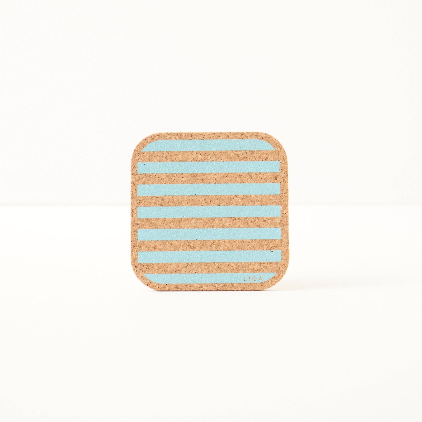 Cork Coasters | Candy Stripes - Blue | Set of 4