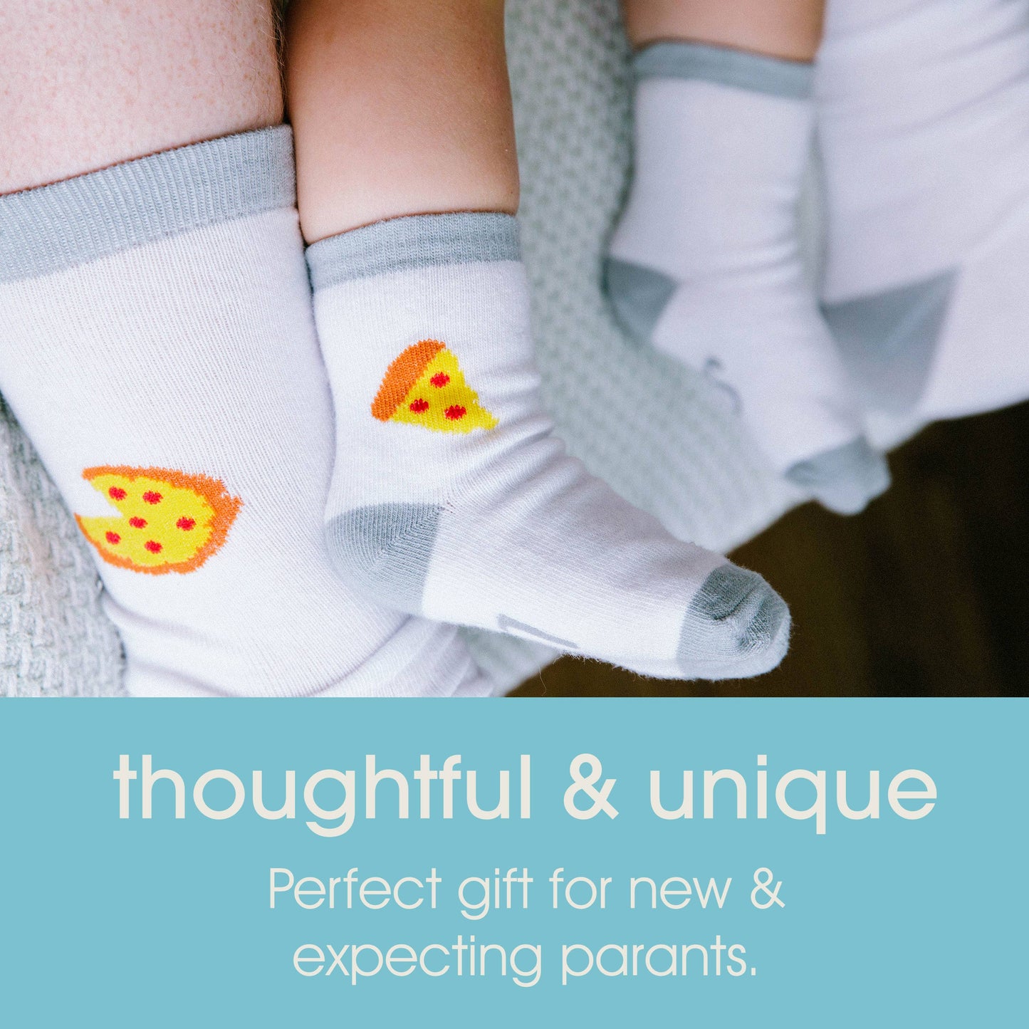 Pearhead - Daddy & Me Matching Pizza Sock Set, Father's Day Gift