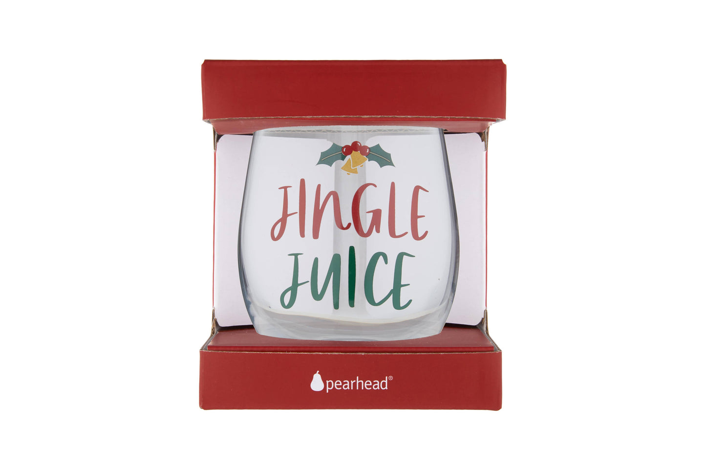 Pearhead - Jingle Juice Holiday Christmas Stemless Wine Glass
