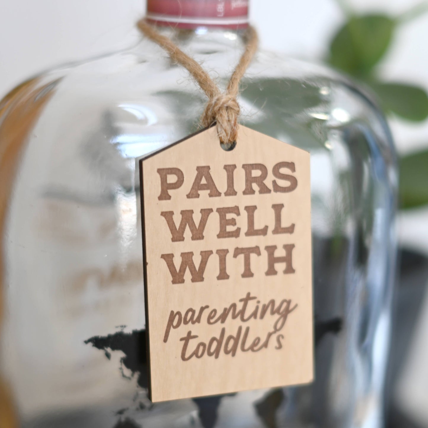 Pairs Well With Parenting Toddlers Bottle Tag
