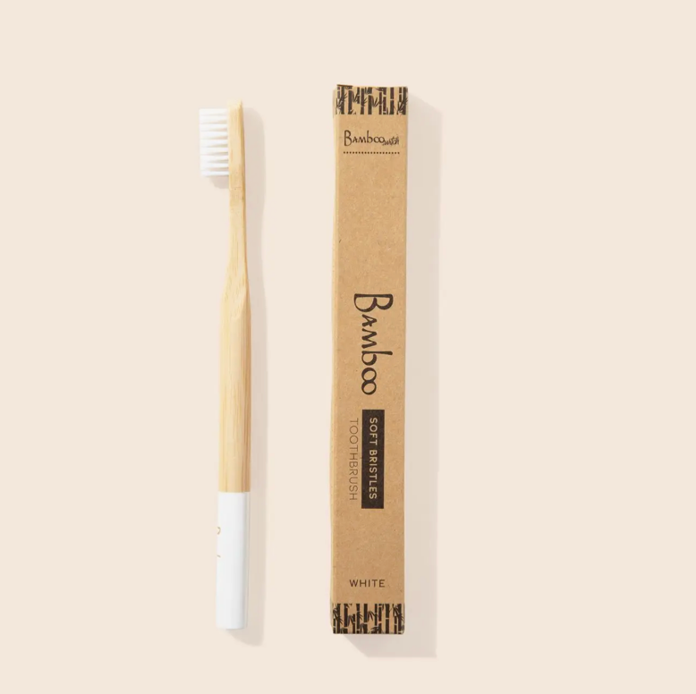 Adult Bamboo Toothbrush - White