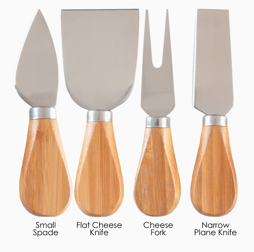 Bamboo 4-Piece Cheese Tool Set
