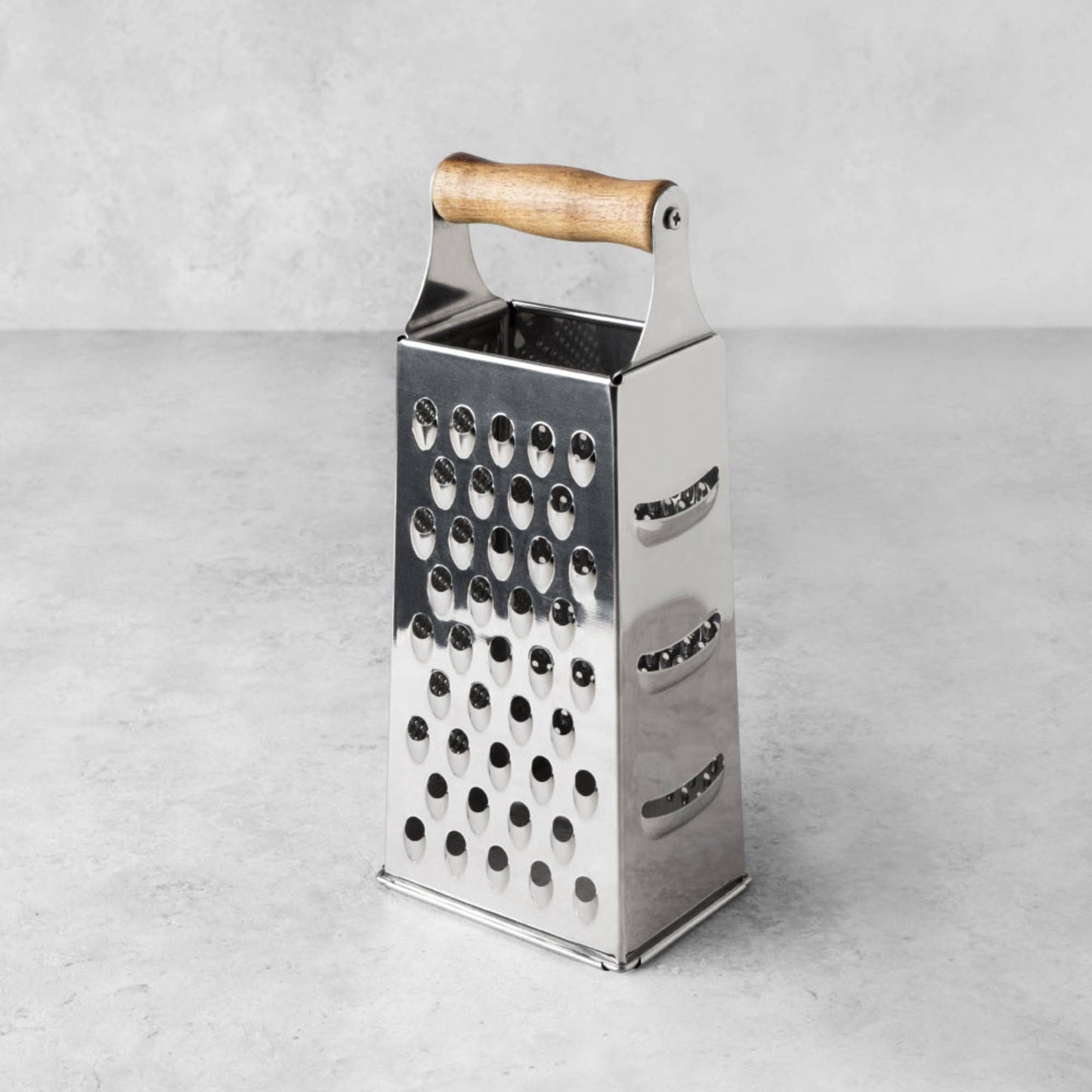 Acacia and Stainless Steel Cheese Grater 4 Grating Patterns
