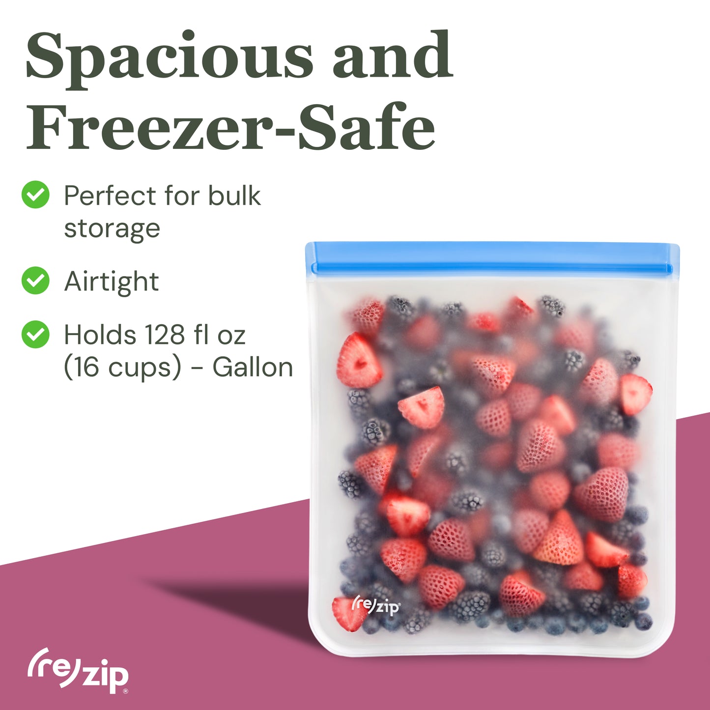 Reusable Gallon Storage Bags - Colored - 4 Piece Set