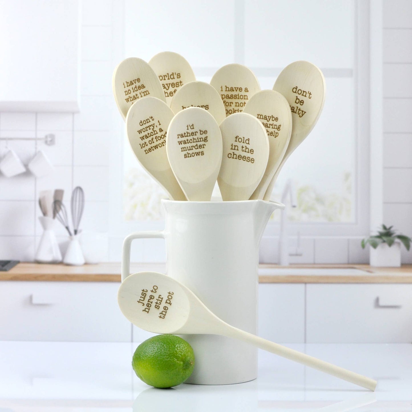 Just Here to Stir the Pot Engraved Spoons