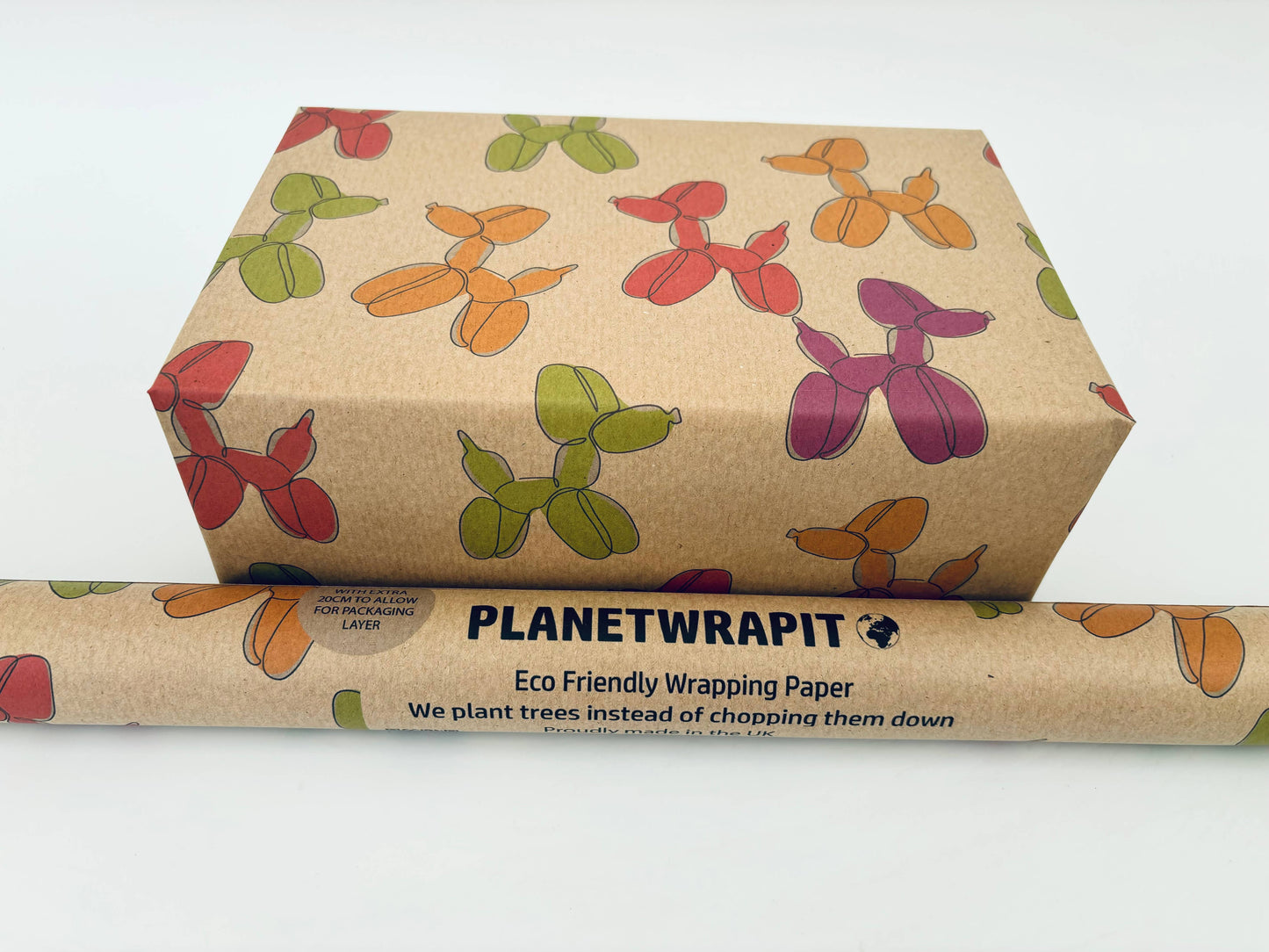 Balloon Dogs Recycled Kraft Wrapping Paper Gift Wrap
