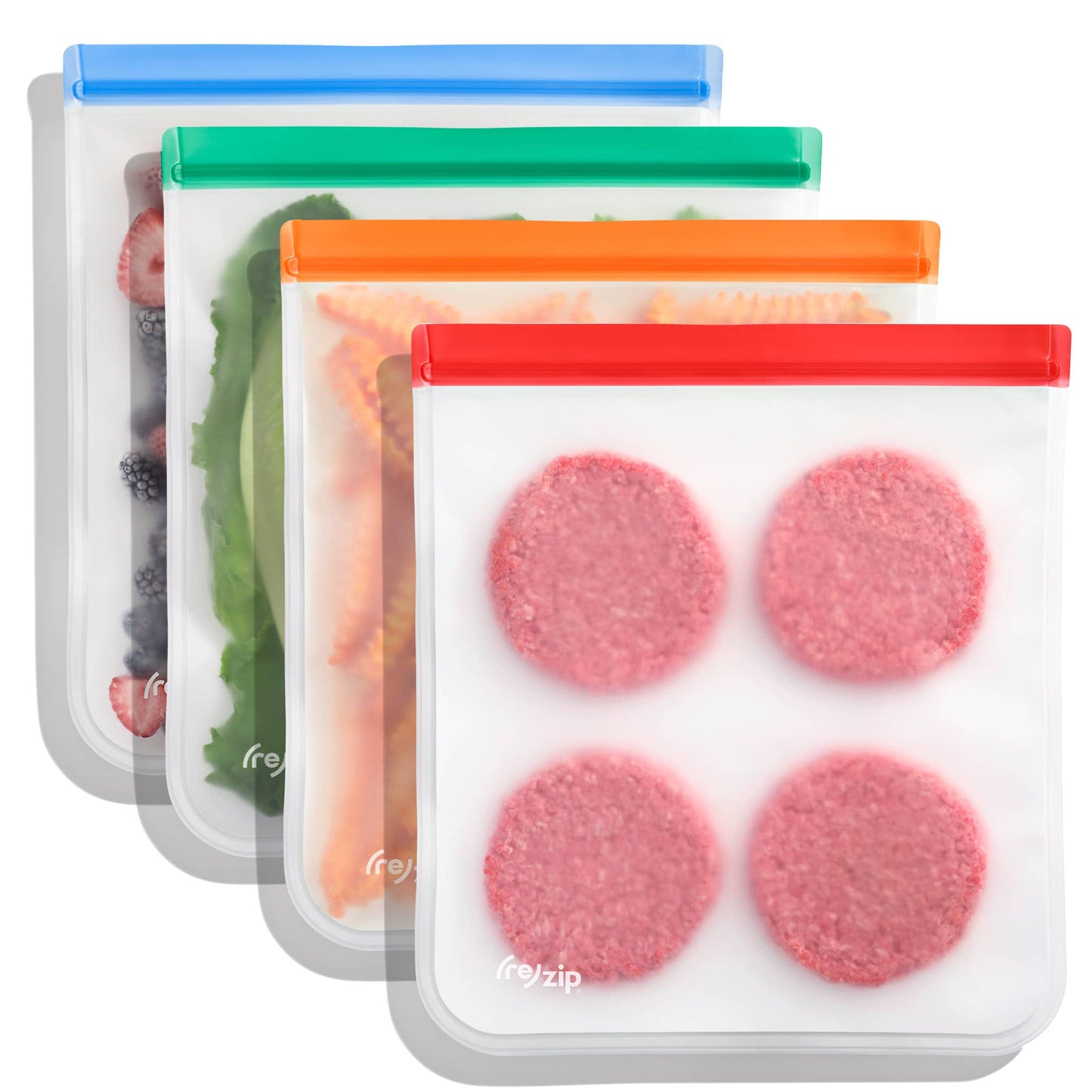Reusable Gallon Storage Bags - Colored - 4 Piece Set