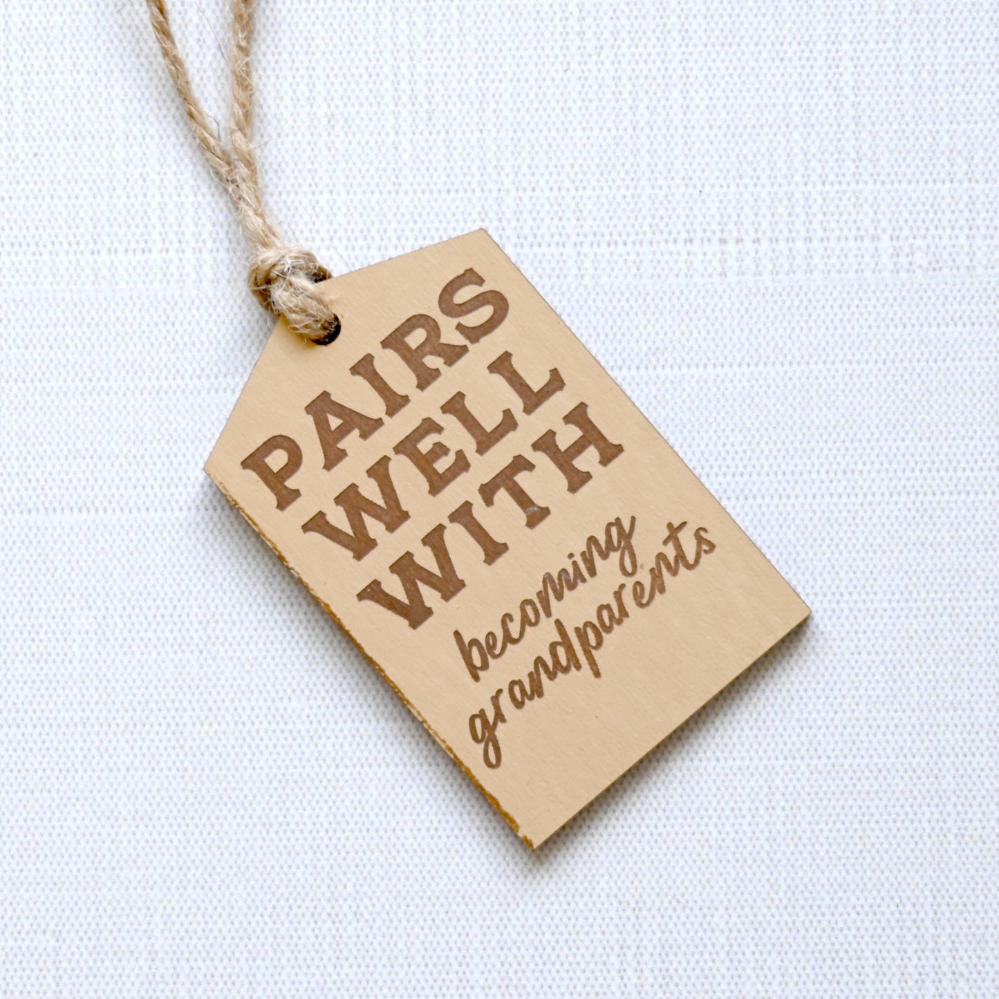 Pairs Well With Becoming Grandparents Bottle Tag