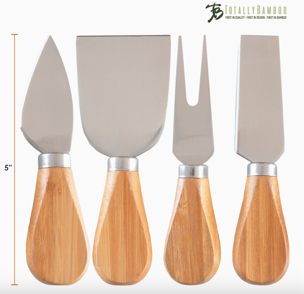 Bamboo 4-Piece Cheese Tool Set