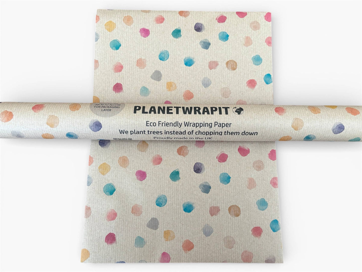 Colour Spots Recycled Kraft Wrapping Paper Gift Wrap