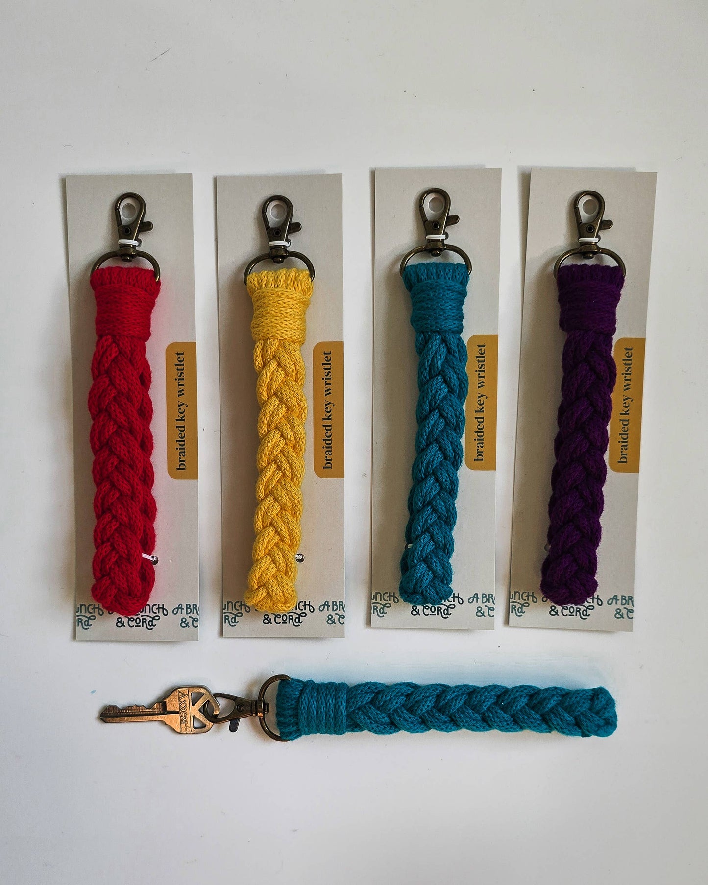 Braided Key Wristlets - Brights (4) Pack