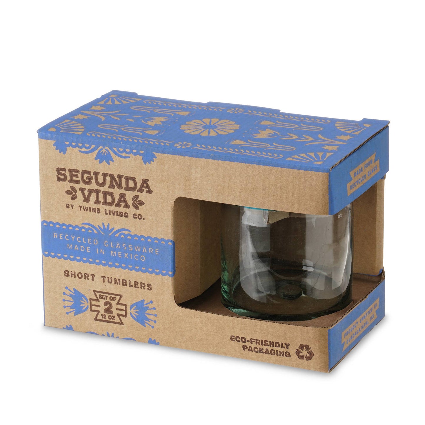 Segunda Vida Primavera Recycled Glass Tumblers Set of 2