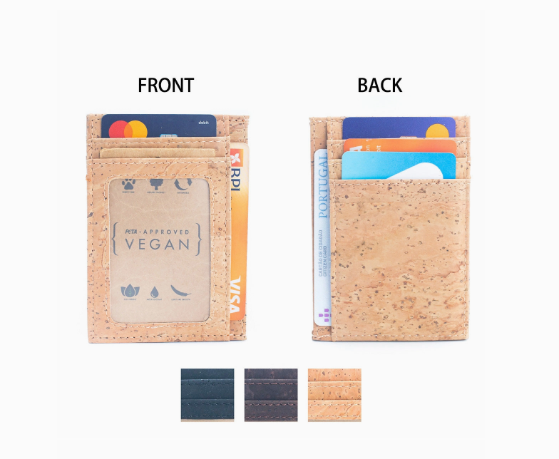 Men's Rfid-Blocking Cork Card Wallet - Black