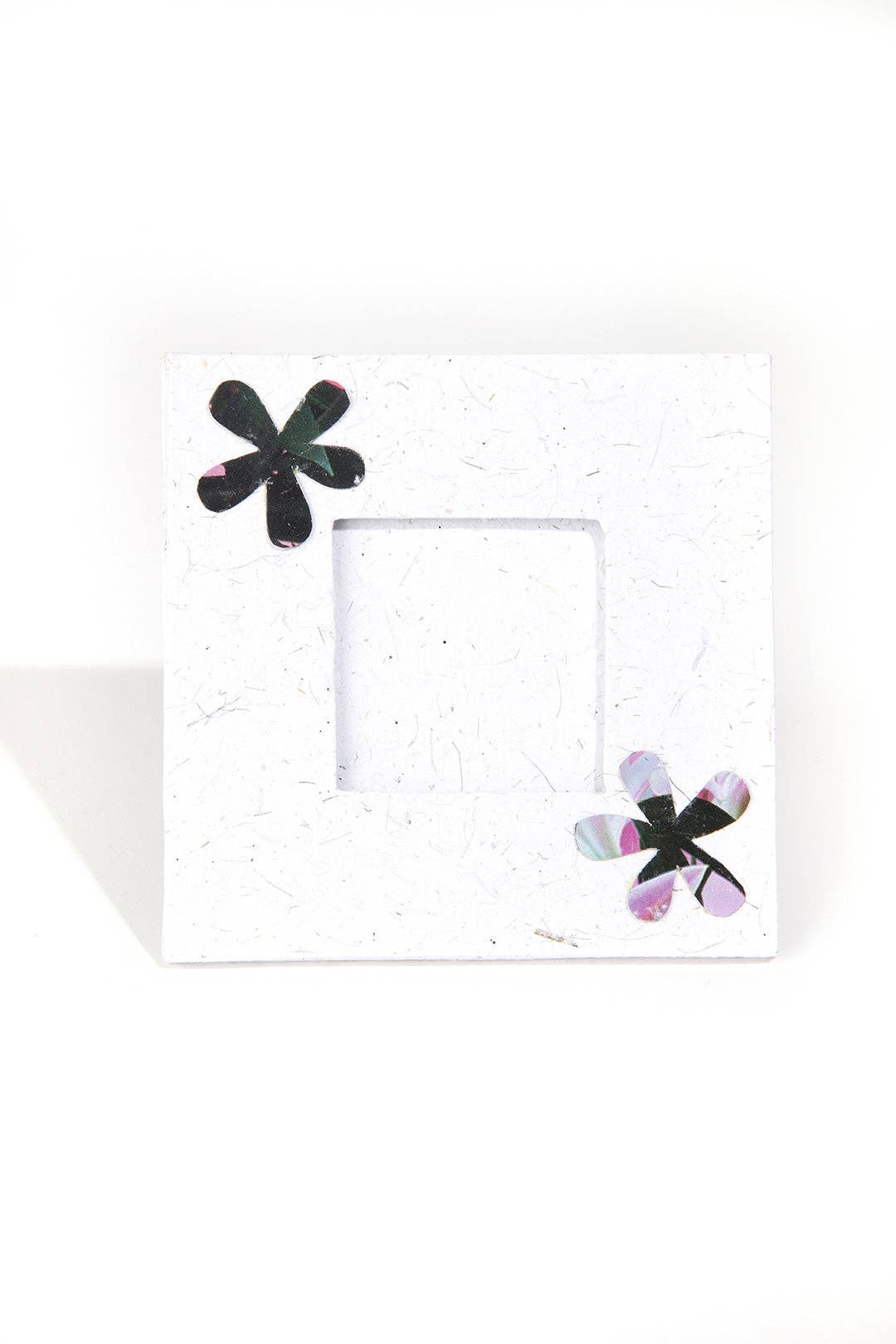 Recycled Paper and Pop Can Flower Picture Frame - Two Sizes