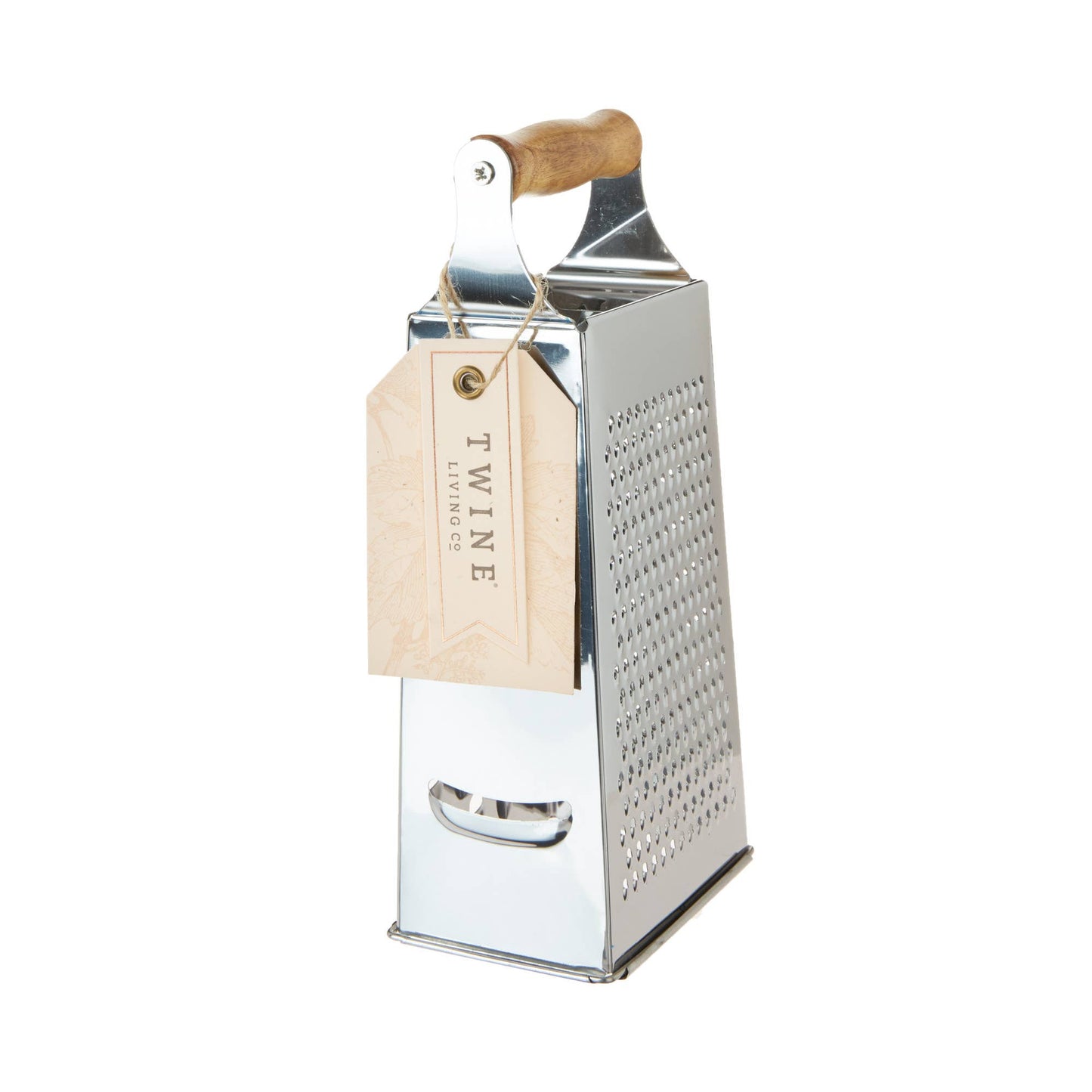 Acacia and Stainless Steel Cheese Grater 4 Grating Patterns