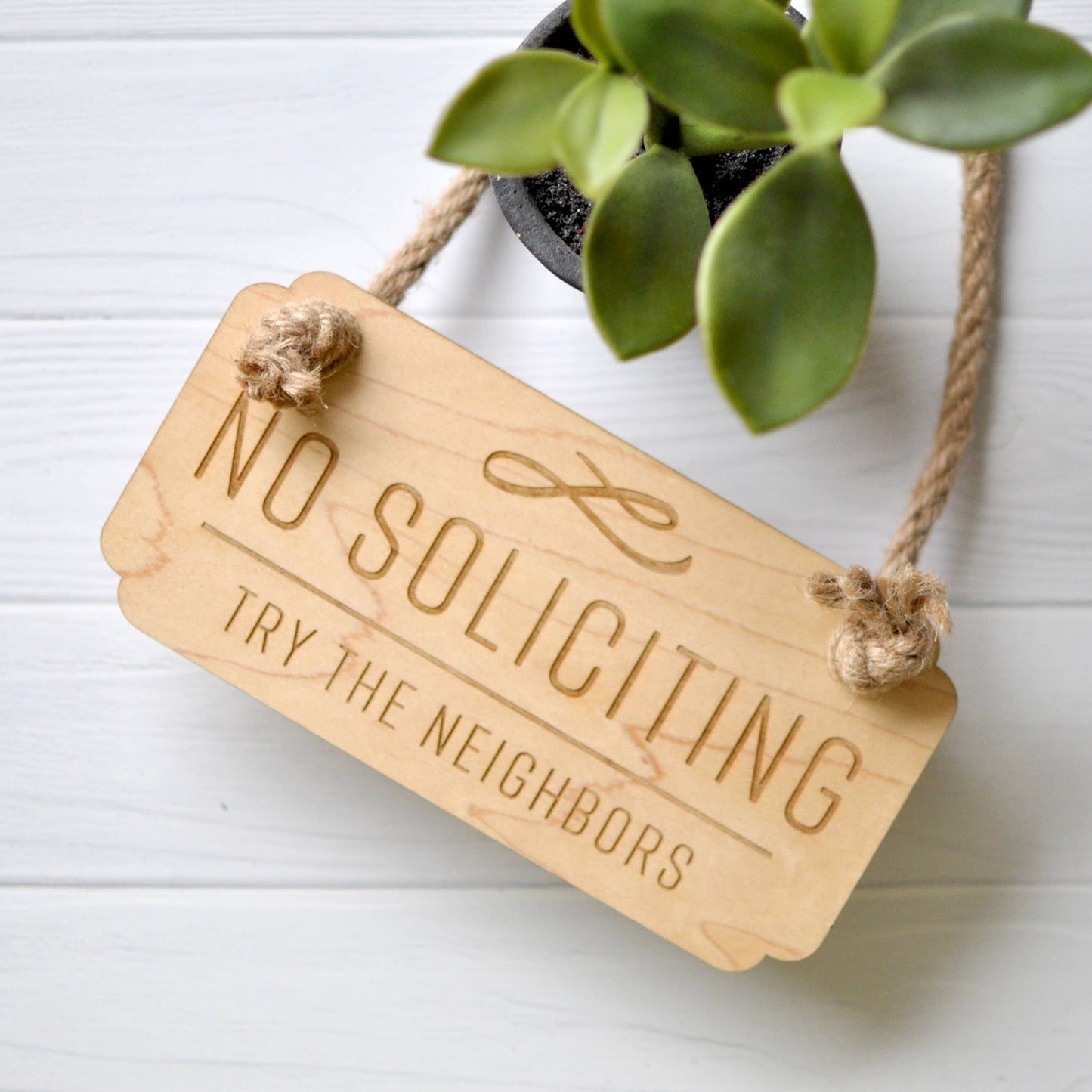 No Soliciting - Try The Neighbors Funny Door Sign Home Decor