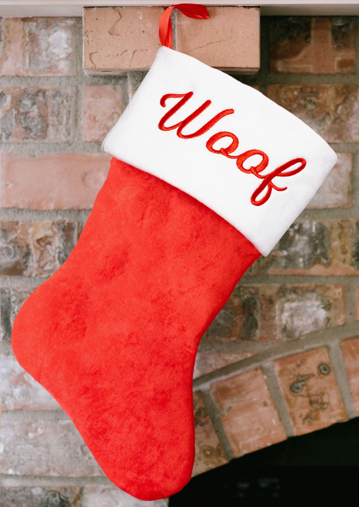 Woof Christmas Dog Stocking