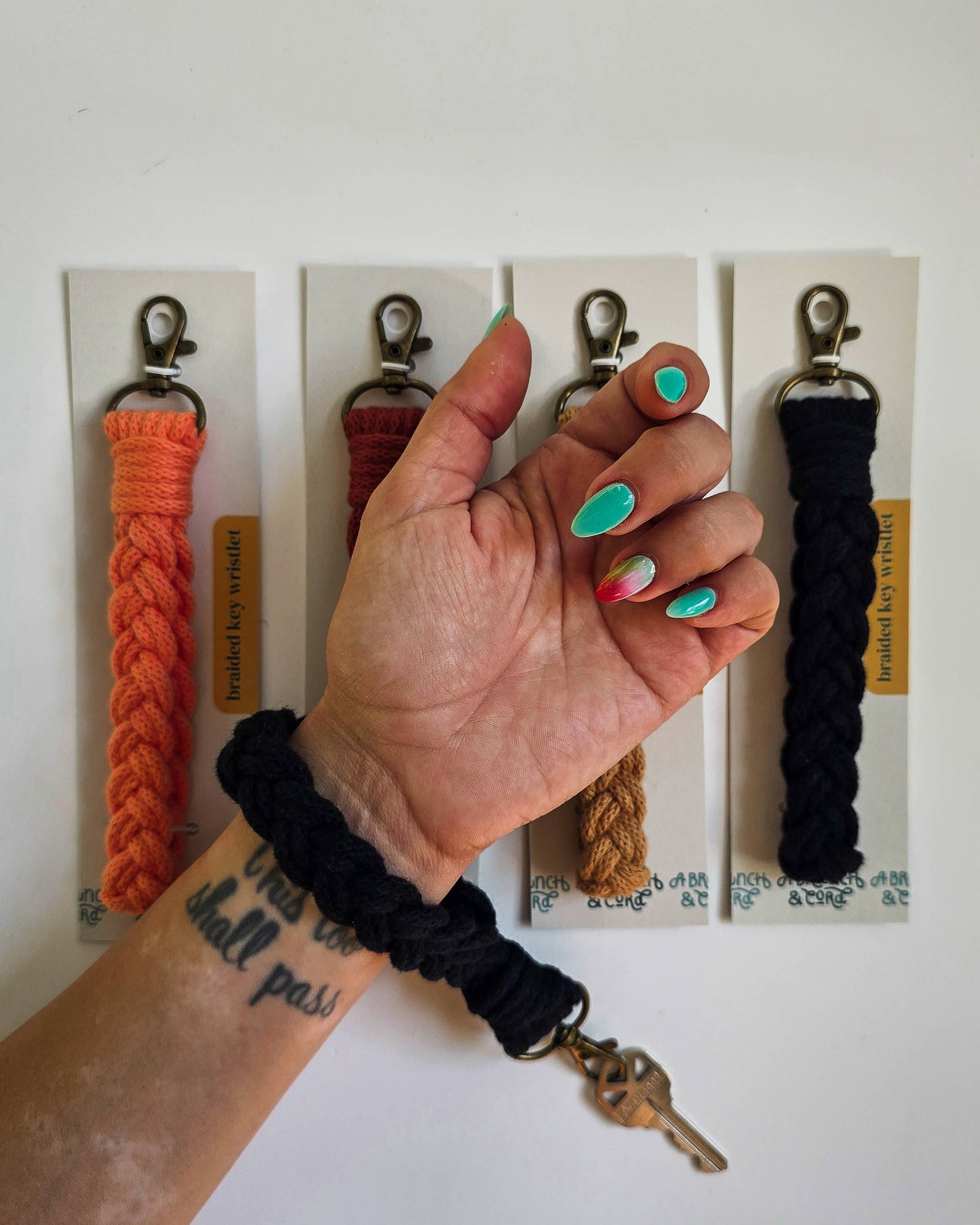 Braided Key Wristlets - Neutrals (4) Pack
