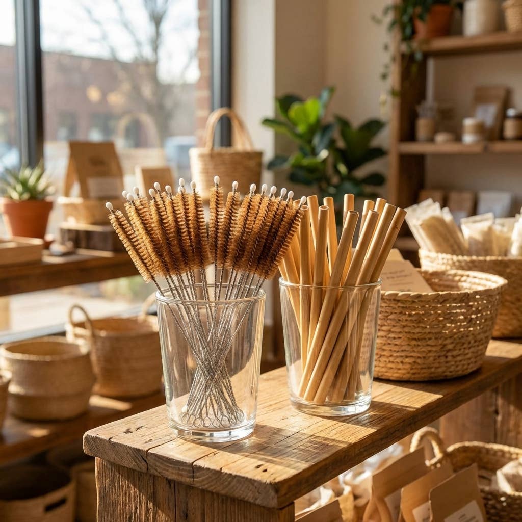 1x Coconut Fiber Straw Cleaner | Plastic Free