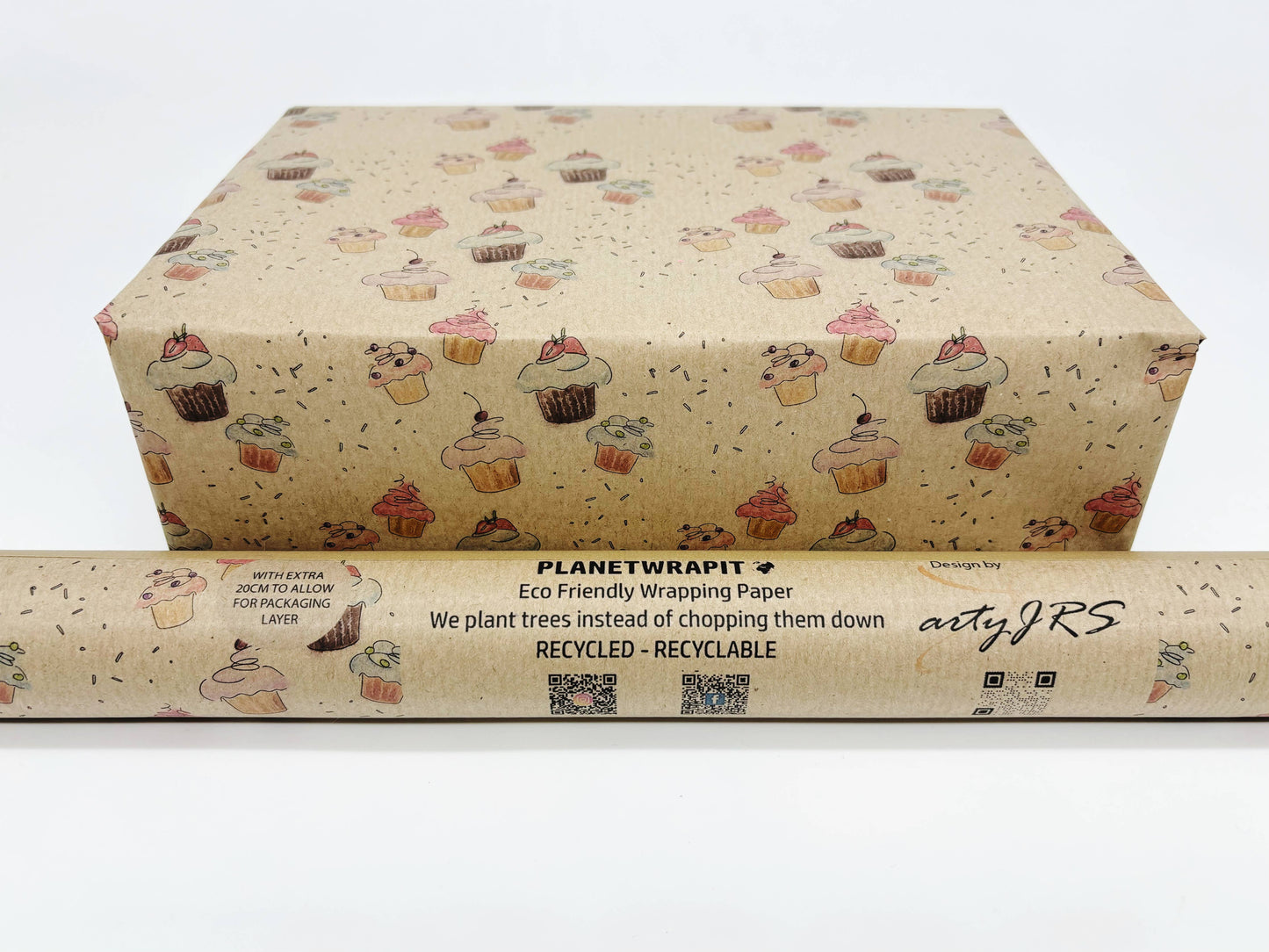 Cupcakes Recycled Kraft Wrapping Paper