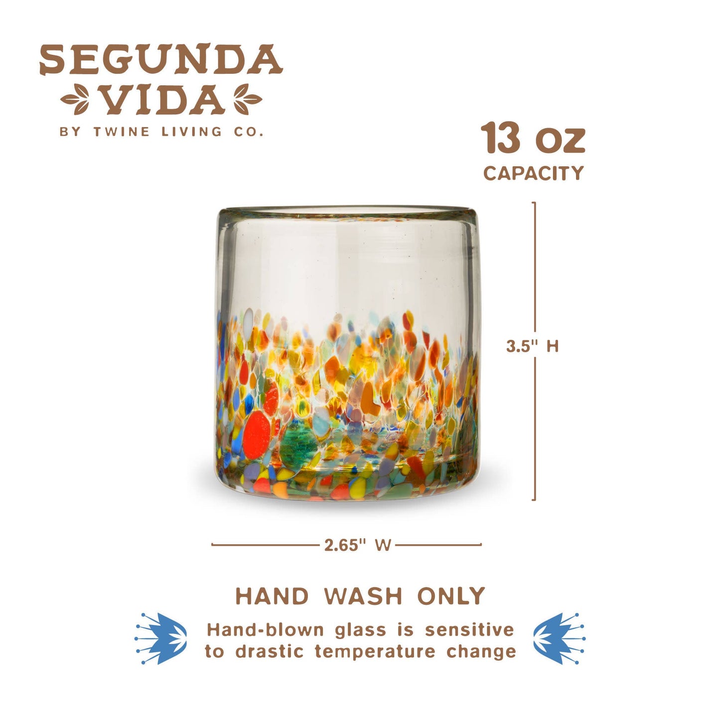 Segunda Vida Artistico Recycled Glass Tumblers Set of 2
