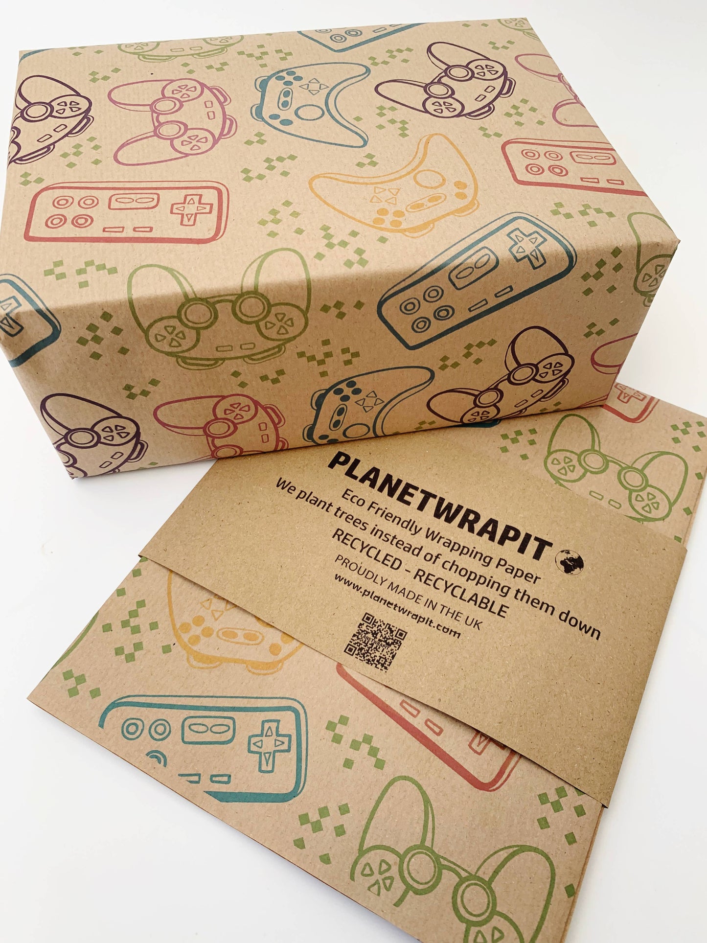 Gamer Recycled Kraft Wrapping Paper Gift Wrap