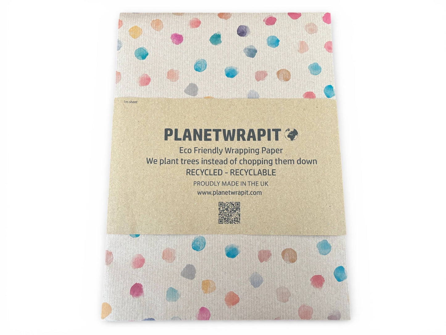 Colour Spots Recycled Kraft Wrapping Paper Gift Wrap