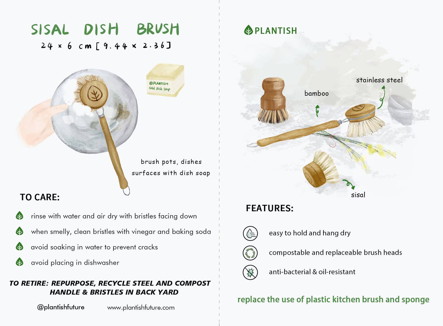 Sisal Dish Brush - Case of 16