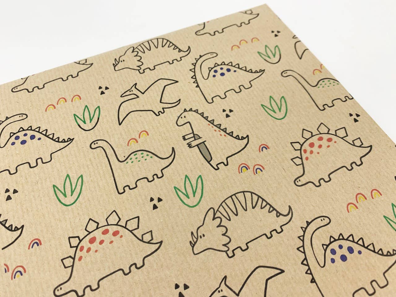 Dinosaur Recycled Kraft Wrapping Paper Gift Wrap