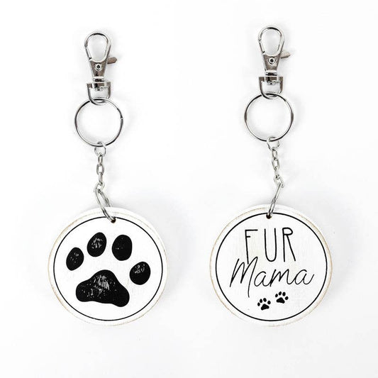 15558-White Fur Mama Key Chain