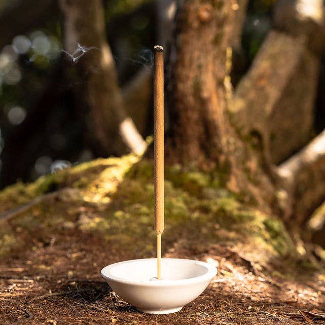 Stoneware Incense Stick Holder, Cloud White