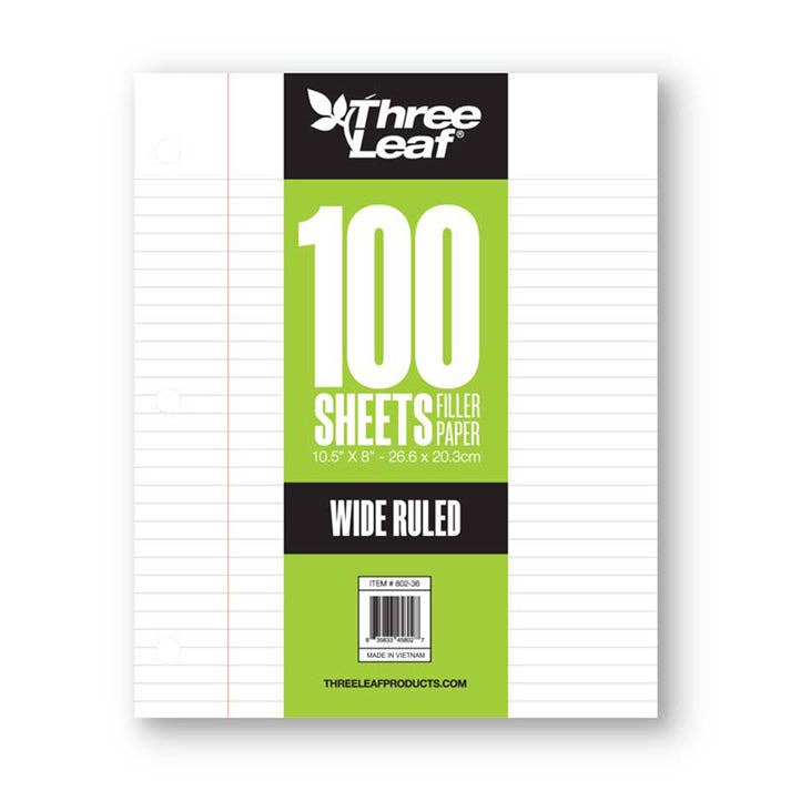 Binder Paper Wide Ruled