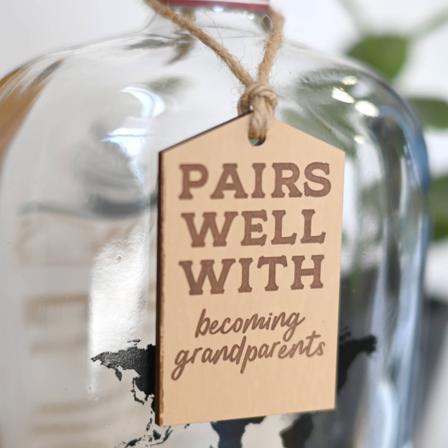 Pairs Well With Becoming Grandparents Bottle Tag