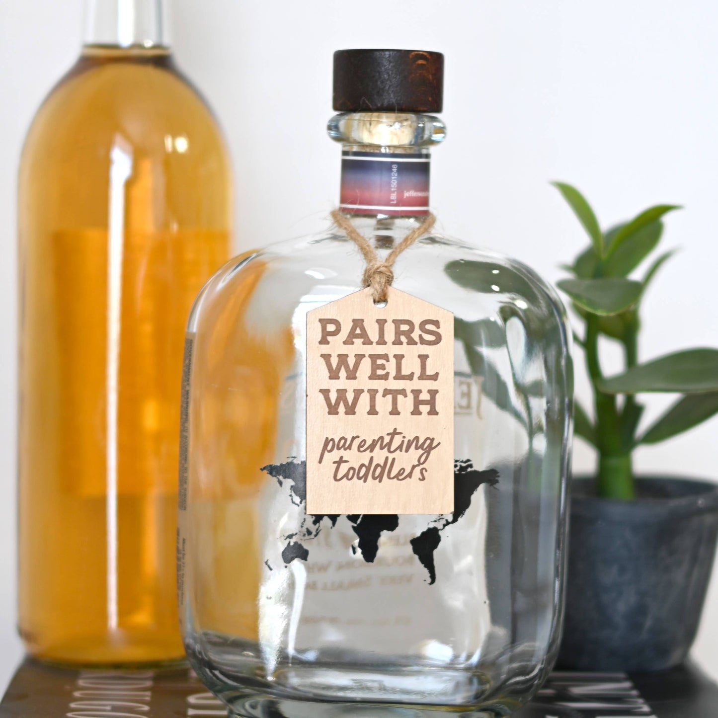 Pairs Well With Parenting Toddlers Bottle Tag
