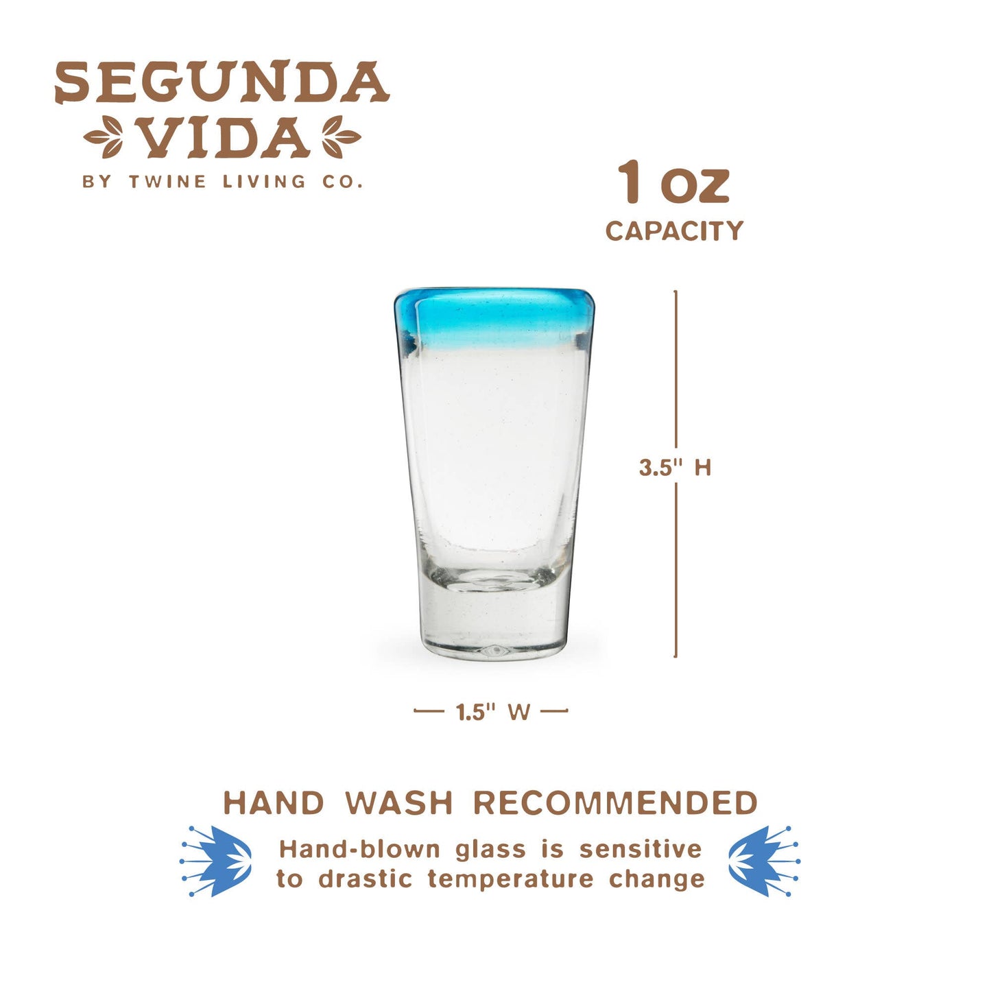 Primavera Hand Blown Recycled Glass Shot Glasses Set of 4
