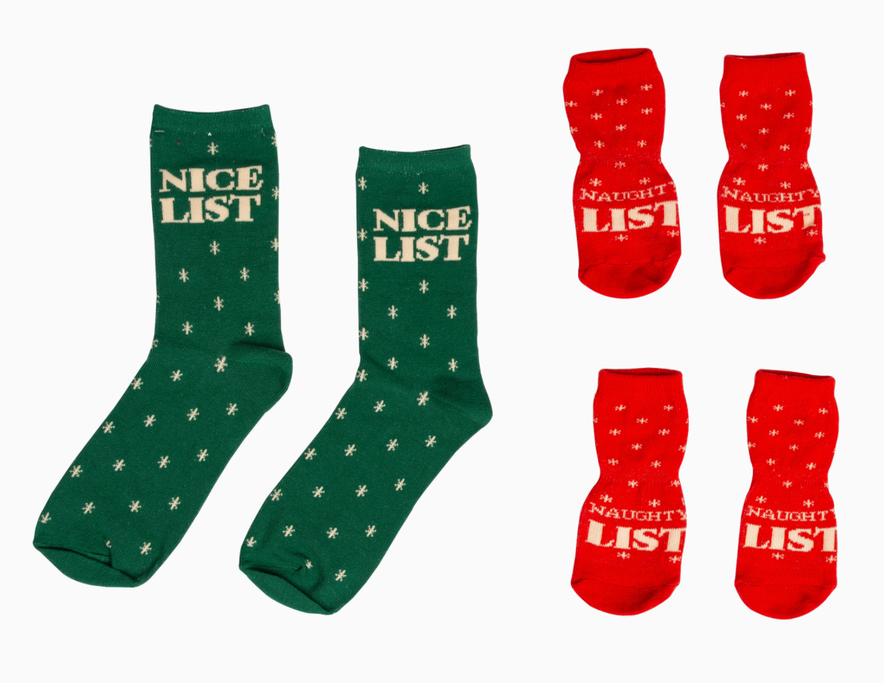 Human & Dog Sock Set: Naughty & Nice List