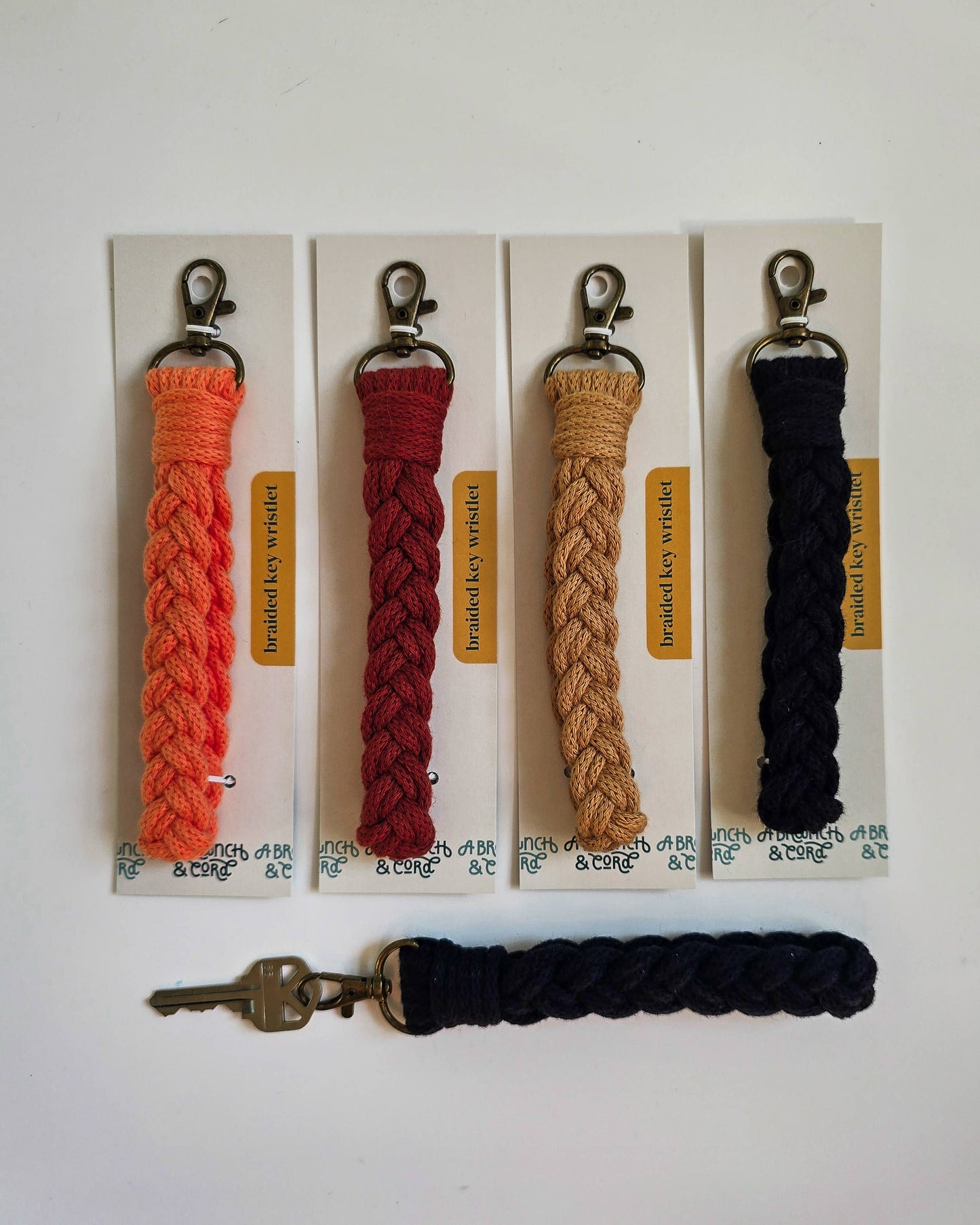Braided Key Wristlets - Neutrals (4) Pack
