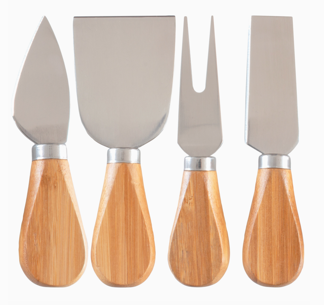 Bamboo 4-Piece Cheese Tool Set