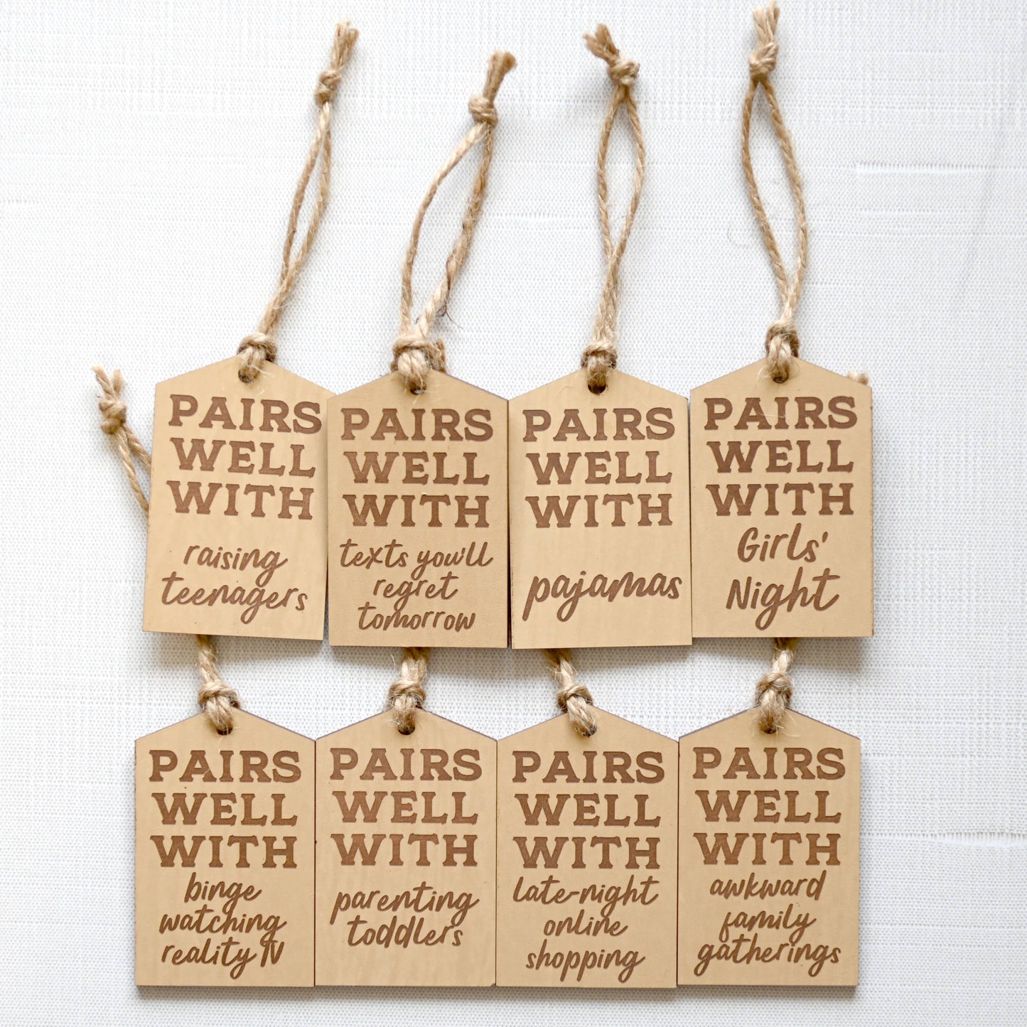 Pairs Well With Late Night Online Shopping Bottle Tag