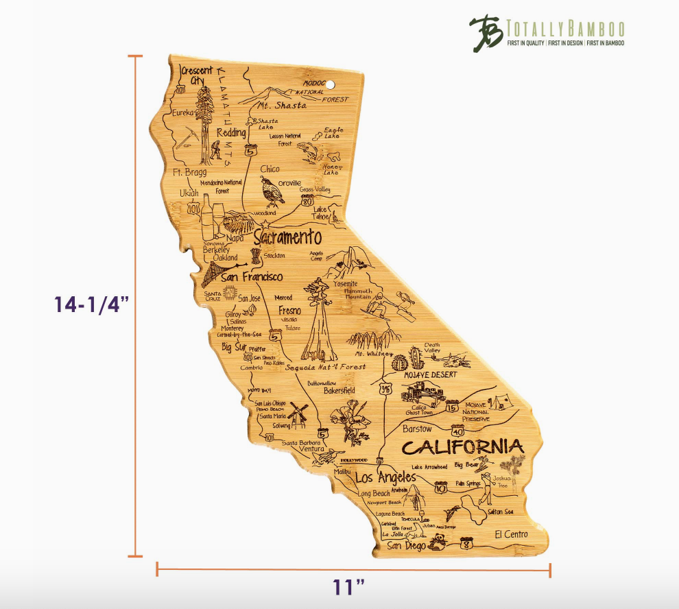 California Destinations - Bamboo Cutting Board