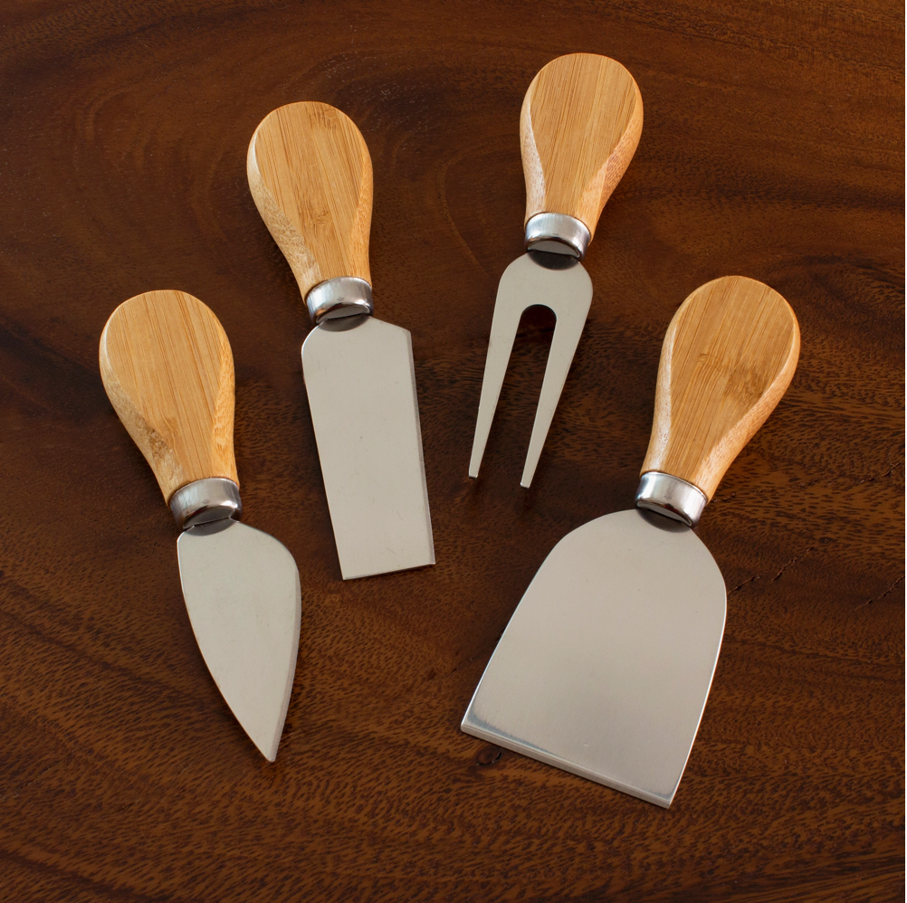 Bamboo 4-Piece Cheese Tool Set