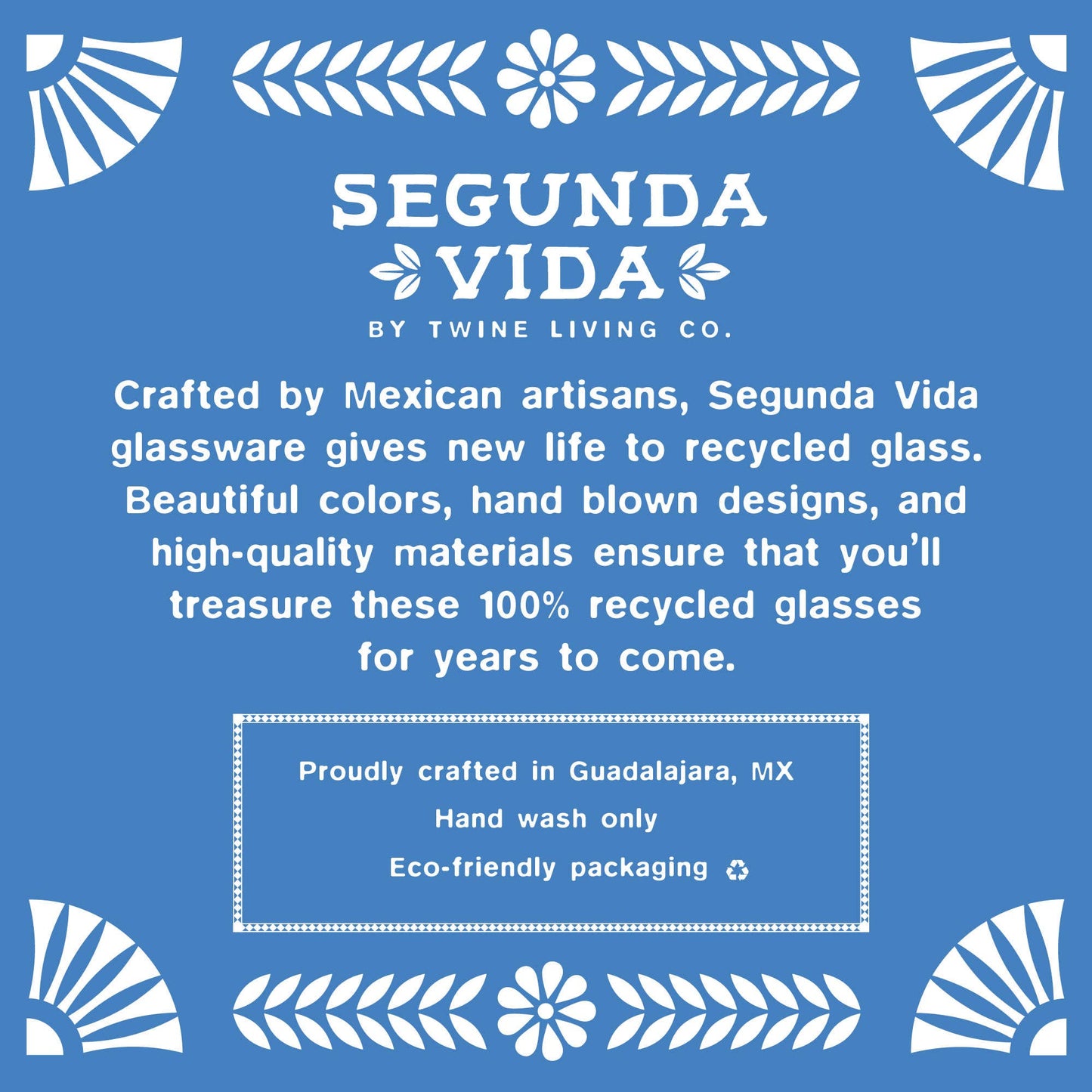 Segunda Vida Artistico Recycled Glass Tumblers Set of 2