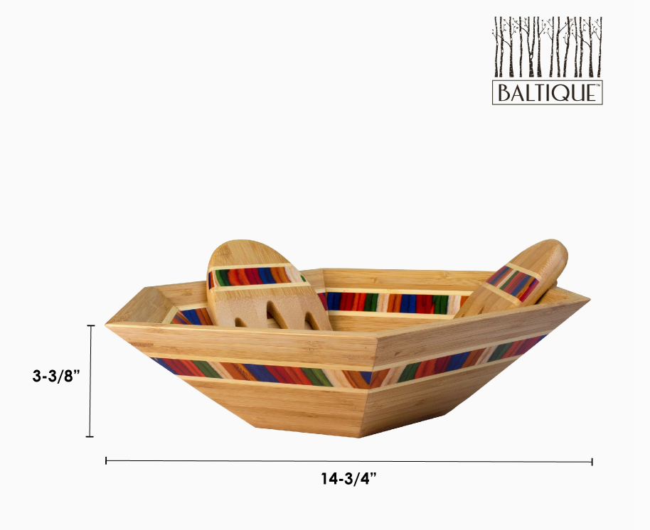 Marrakesh Collection Salad Bowl with Salad Hands