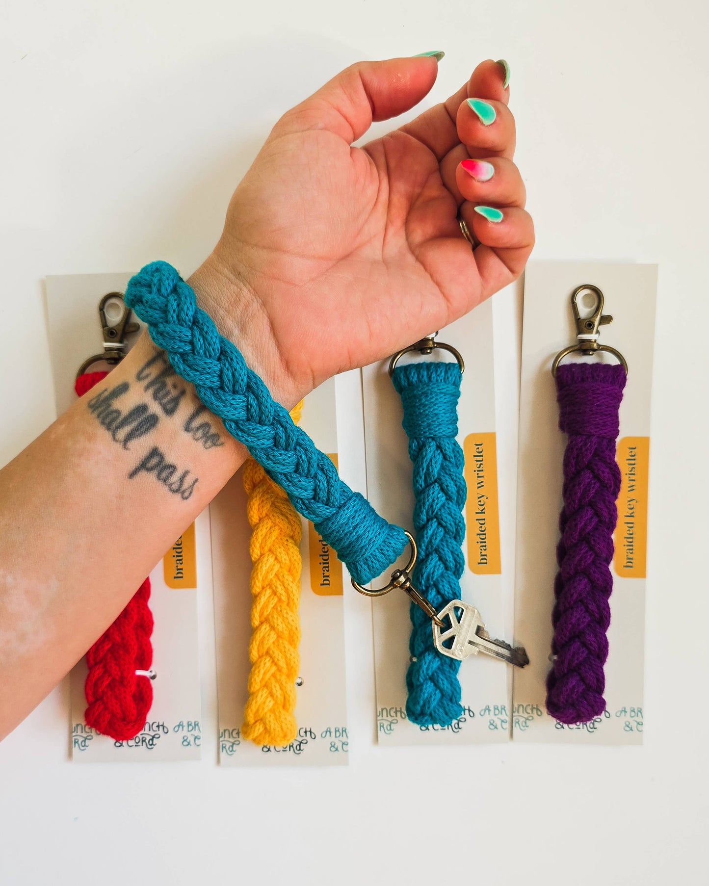 Braided Key Wristlets - Brights (4) Pack