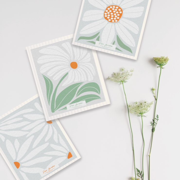 Swedish Dishcloths Set of Three: Daisy Combo