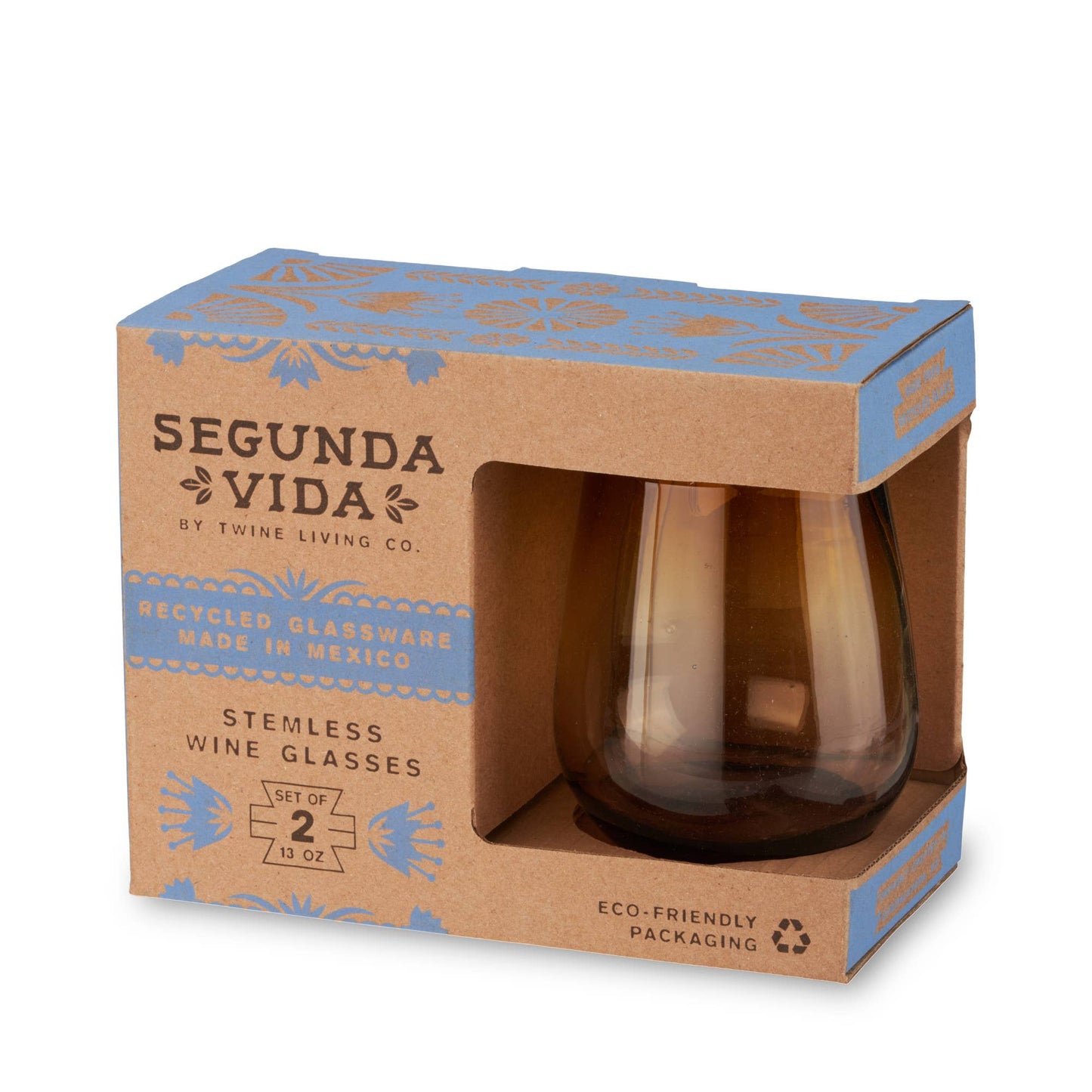 Segunda Vida El Ocaso Recycled Stemless Wine Glass Set of 2