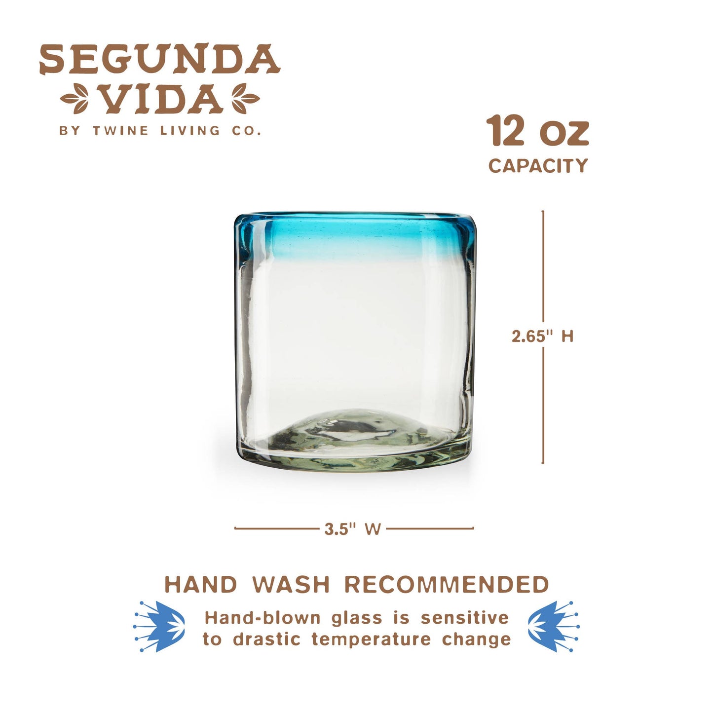 Segunda Vida Primavera Recycled Glass Tumblers Set of 2