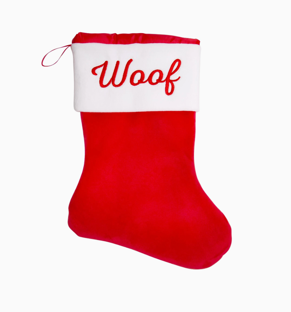 Woof Christmas Dog Stocking