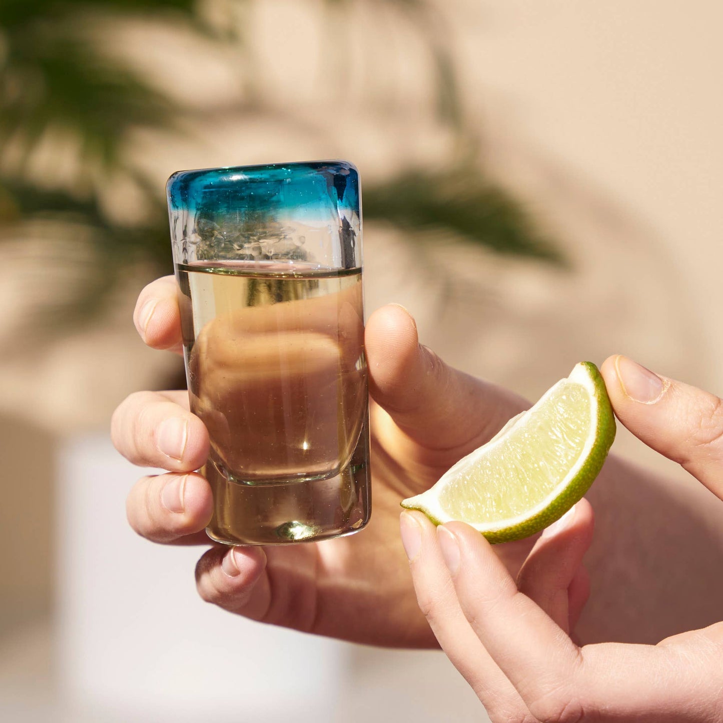Primavera Hand Blown Recycled Glass Shot Glasses Set of 4
