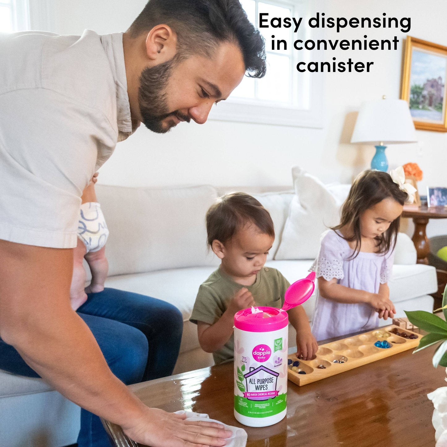 Dapple All Purpose Cleaner Wipes, Lavender, 75ct (Case of 6)